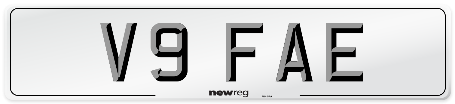 V9 FAE Number Plate from New Reg